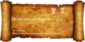 Modrovics Kanut névjegykártya